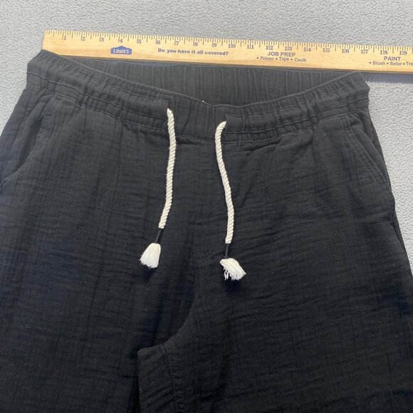 Old Navy Wide Leg Women’s Pants Size Large Black Stretch Pockets,Drawstring - Picture 4 of 8